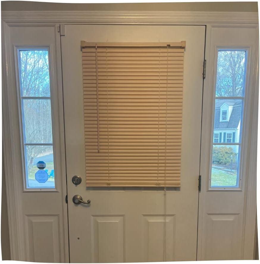 Magnetic Shades for Steel Door Windows | 1 Magnetic Blinds for Metal Doors | Glass Door White Mini Blinds or Covers | 25" X 40" or 68" (Beige 25" X 68")