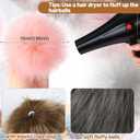 Cinnvoice 30 Pcs Faux Fur Pom Poms for Hats 4" with 100 Pcs Handmade Leather Tag Label Fluffy DIY Knitting Hat Pompoms with Elastic Loop Crochet Craft Accessories for Shoes Scarves Gloves Bag Keychain