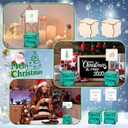 Geelin 12 Pcs DIY Wood Photo Blocks with Wire Holder for Christmas 3 Inch Unfinished DIY Card Holder Crafts Kits for Xmas Wedding Table Displaying Pictures Party Decoration Home Crafts Projects