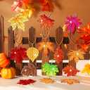 Skylety 20 Pcs Maple Leaf Diamond Art Ornaments Diamond Painting Kit for Adult 5d DIY Fall Gift Wrap Tags with Rope Autumn Hanging Ornaments for Home Craft Party Decor
