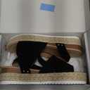 DREAM PAIRS Women's Platform Espadrilles Casual Ankle Strap Wedge Sandals Comfortable Dressy Summer Shoes (7 Wide, Black-nubuck)