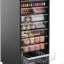 WOPITUES Storage Drawer Cart, Mobile Storage Cabinet, Makeup Storage with 10 Large Clear Drawers, Utility Wooden Rolling Cart on Wheels, for Cosmetic, Art Craft, Office Supplies, Toy, Black