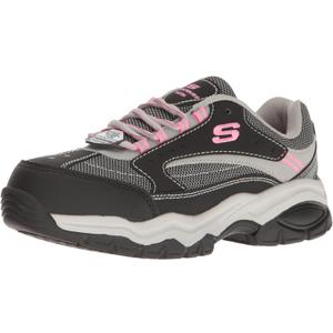 Skechers Women's BISCO Work Shoe (8, Black/Grey)