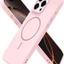Oakxco for iPhone 16 Pro Case Silicone Mag Safe, Magnetic Slim Thin Phone Case Compatible with Magsafe Wireless Charging, Cute Girly Aesthetic Soft Rubber Gel Safecase for Women Girls, Light Pink