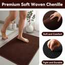 Triohero Bathroom Runner Rugs, Long Bath Mat Runner Washable Thin Quick Dry Low Pile Bathroom Runner Rugs Non Slip, Brown 24"x70", 24"x70" Rectangular