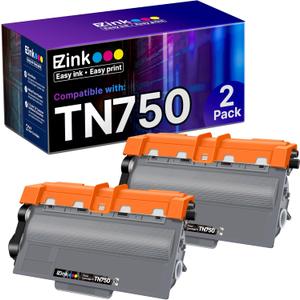 E-Z Ink Compatible Toner Cartridge Replacement for Brother TN750 TN-750 TN720 TN-720 to Use with HL-5450DN HL-5470DW HL-6180DW MFC-8710DW MFC-8910DW MFC-8950DW (Black, High Yield, 2-Pack)