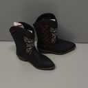 BMCiTYBM Toddler Little Girls Boys Cowboy Cowgirl Boots Kids Pointed Toe Western Boots Mid Calf Side Zipper Riding Shoes for All Seasons Black Size 7 Toddler