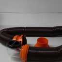 Camco RhinoFLEX 15-Ft Camper/RV Sewer Hose Kit - Features Clear Elbow Fitting w/Removable 4-in-1 Adapter - Connects to 3 Slip or 3/3.5/4 NPT Threaded Sewer Connection (39761)