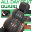 Custom Seat Covers for Tacoma 4th Gen 2024 2025 2026 Double Cab SR5/TRD Sport/TRD Off-Road/SR Full Set with Console Covers, Waterproof Leather Back and Front Seat Protectors Black Brown