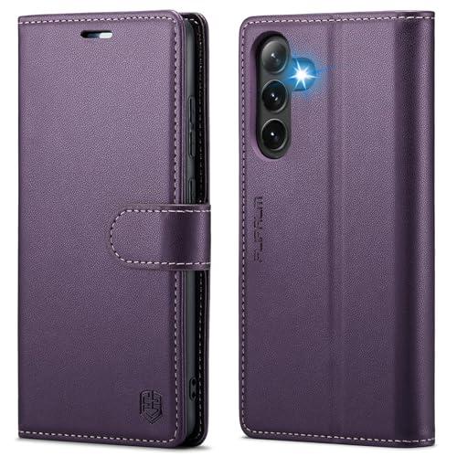 FLIPALM Wallet Case for Samsung Galaxy S25 5G, RFID Blocking Credit Card Holder, PU Leather Folio Flip Kickstand Protective Shockproof Cover for Galaxy S25 (Purple)