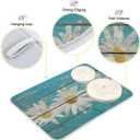 Daisy On Old Wooden Board Dish Drying Mat for Kitchen Counter Turquoise Wood Drying Mat 18 x 24 Inch with High Absorbent Reversible Microfiber Dish Drying Pad Drainer Mat for Coffee Bar