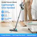 Corded Stick Vacuum Cleaner, 25Kpa Powerful Stick Vacuum, 2 in 1 Vacuum Cleaners,1.2 L Dust Cup, Corded Handheld Vacuum Pet for Hair, Short-Pile Carpet, Hardfloor (Sky Blue)