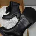 Knee High Boots for Women Round Toe Chunky Heel Tall Boots Back Zipper, Size 8.5