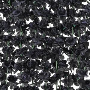 BLEUM CADE 12Pcs 98.4Ft Flower Garland Artificial Rose Vines for Bedroom, Cute Fake Hanging Flower Vines Floral Garland Decorations for Halloween Wedding Party Wall Room Decor Aesthetic (Black)
