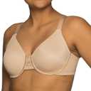 Vanity Fair Women's Beauty Back Smoothing Minimizer Bra, Minimizes Bust Line up to 1.5", Non Padded Cups up to H (46D, Damask Neutral)