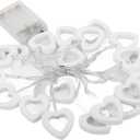20LED Heart Shaped Fairy String Lights, Battery Powered for Garden Wedding Party, 10ft Water Proof Valentin Day String Lights with Warm Light, Indoor Outdoor Decorations
