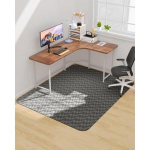 Blvornl Large Office Chair Mat for Hardwood Floor, Rolling Chair Mat for Hard Wood, Large Anti-Slip Hard Floor Protector, Heavy Duty Computer Desk Rug for Office and Home 50"*63" Dark Grey
