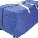 Jumbo (100 Gallon) Quilted Wheeled Blue Storage Bag and Travel Duffel, Storage for Outdoor Patio, Garage, Closet, and Moving Bags by Simple Living Solutions
