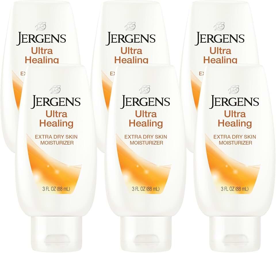 Jergens Ultra Healing Moisturizer for Dry Skin, Hand and Body Lotion, with Hydralucence Blend, Vitamins C, E and B5, 3 Oz, Pack of 8
