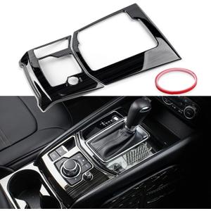 Compatible with Mazda CX-5 2025 2024 2023 2022 2021 2020 2019 2018 2017 Accessories Car Center Console Cover Gear Panel Gear Shift Knob Cover Trims Frame -Stainless Steel Black
