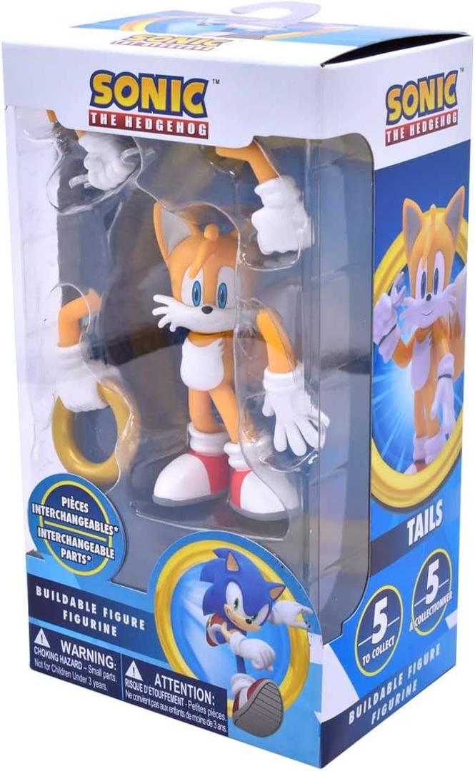 Just Toys LLCBuildable Sonic The Hedgehog [Tails] Figure  4 Collectible Toy, Interchangeable Arms & Accessories, Ages 6+ (Knuckles, Sonic, Knuckles, Amy Rose, and Shadow)