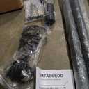 Room Darking Curtain Rod, 28-148 Inch Adjustable Window Curtain Rods Wrap Around 1inch Diameter Single Splicing Curtain Rod, Matte Black