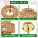 12.4 Boho Rattan Chandelier, Hand Woven Pendant Light Fixture, 1-Light Farmhouse Hanging Ceiling Light for Dining Room, Kitchen Island, Bedroom, Living Room, Entryway, Foyer