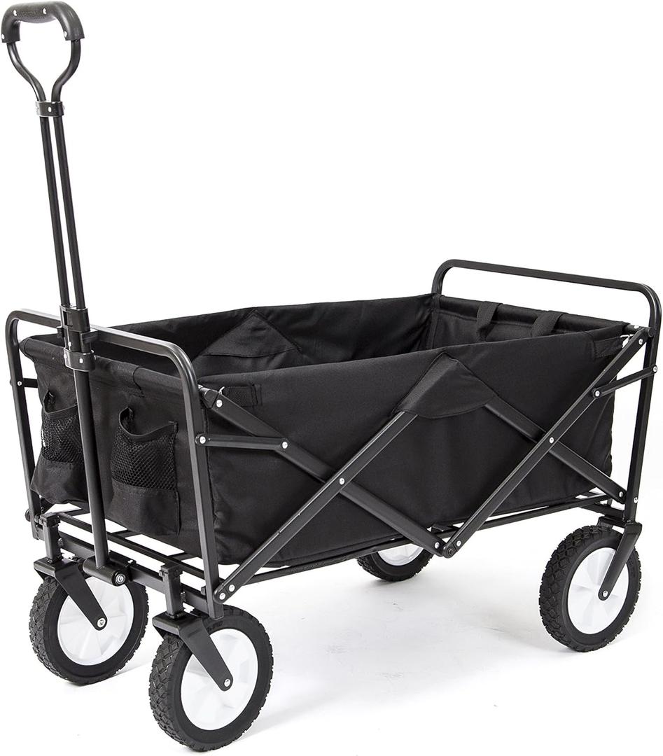 Mac Sports Collapsible Folding Outdoor Utility Wagon, Black