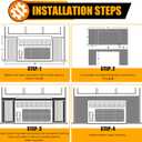 LBG Products Window Air Conditioner Side Panels,Full Surround AC Foam Panel for Indoor Window AC Units,Summer and Winter Window Seal Cover (Grey)