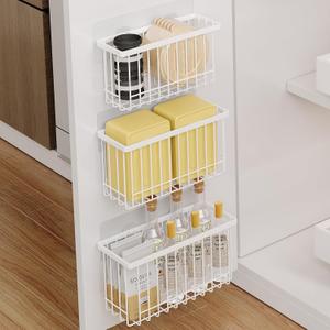 3 Pack Adhesive Cabinet Door Organizer, Lid Organizers Inside Cabinet Food Container/Tumbler Lid Organizer and Storage Cup Lids Holder for Kitchen & Bathroom Wall Mounted(White)