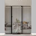 57" Extra Tall Cat Gate for Doorways, No Climb, 52.8" - 57.5" Wide, High Pressure Mounted, Auto Close Safety, Black