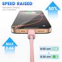 Apple USB C to USB C Charging Cable 3Pack 6ft, USBC Fast Charger Cord, 60W Type-C to Type-C Cable for iPhone 17/16 Pro Max Plus, iPhone 17 Air, iPad Air/Pro Pink