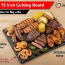 Commercial Grade Black Cutting Board - 20 x 15 Inch Extra Large, 0.5" Thick HDPP Plastic with NSF Stamp for Restaurants Kitchens and Food Service