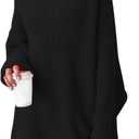 LILLUSORY Womens Turtleneck Oversized Long Sweater Dress 2026 Plus Size Tunic Pullover Knit Winter Dresses (Large, Black)