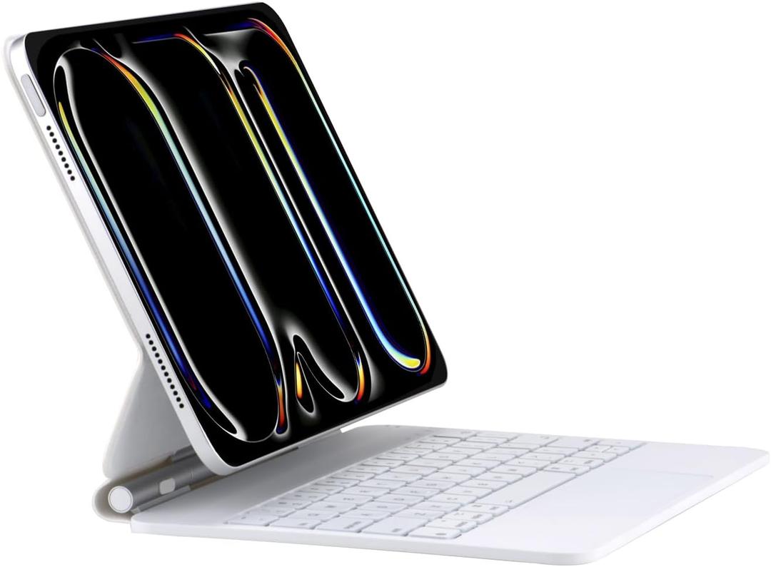 Magic Keyboard Case for iPad Pro 13-inch (M4, 2024), Keyboard Case for iPad Pro 13 with Multi-Touch Trackpad, Auto-Connect Design, Backlit Keys (White)