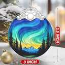 Aurora Borealis Ornament  Christmas Decoration & Christmas Ornament; Stained Glass Holiday Decoration (Holiday Present, Bauble Present, Gift Idea, Gift Exchange) | Heirloom Keepsakes (Northern Lights)