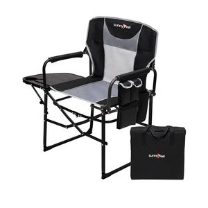 SUNNYFEEL Camping Directors Chair, Heavy Duty,Oversized Portable Folding Chair with Side Table, Pocket for Beach, Fishing,Trip,Picnic,Lawn,Concert Outdoor Foldable Camp Chairs