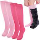 Ramede 2 Pairs Walking Boot Socks for Foot Brace Women's Rayon Bamboo Replacement Knee High Sock for Boot Walker Brace Women