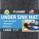 Drymate Premium Under Sink Mat, Waterproof Cabinet Protection Mats for Kitchen & Bathroom, Absorbent Shelf Liners, Slip-Resistant, Non-Adhesive, Machine Washable (USA Made)(24x29)(Charcoal)