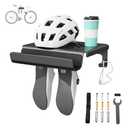 Bike Wall Mount Rack Indoor Bike Storage Garage Bike Rack Wall Mount with Shelf and Hooks Store Your Helmet and Shoes for a Single Road, Mountain or Other Bicycle (Universal Size)