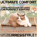 DIY Felt Cat Scratcher Bed, Durable Scratching Pad for Indoor Cats, Sturdy Solid Beech Wooden Cats Scratcher, Lounger & Sleep & Scratch (Extra-Larger), Brown