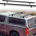MELIPRON 60" Truck Cap Topper Rack Adjustable Aluminum Ladder Roof Rack for Kayak Canoe Lumber Pipe(Max Load 500lbs)