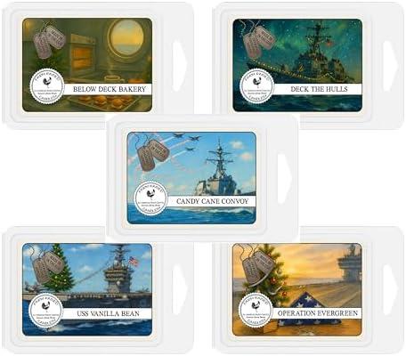 Farm Raised Candles Navy Christmas Pack – Christmas Wonderland 5-Pack Soy Wax Melts | 15 oz Total (3 oz Each) | Holiday Gift for Navy Families | Fresh from The Farm