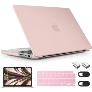 Mektron for M4 MacBook Pro 14-inch Case 2024 A3112 A3401 A3185 Compatible with 2023 M3 A2918 A2992 M2 A2779 2021 M1 A2442 Pro/Max Cover for Mac Pro 14" with Retina XDR Display, Peach Pink
