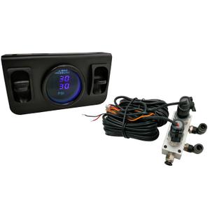 in Cab Dual Air Gauge Control Kit with Digital Paddle Switch for Air Pressure Sensor Control of Air Suspension Kit (Blue)