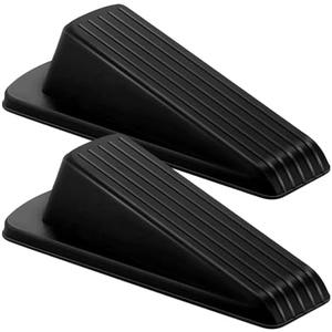 Rubber Door Stops Door Stoppers Holder Security Floor Door Stops Suitable for Various Floors TPR Rubber, Sloped Design, Reinforced Skirting No Irritating Odor