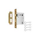 Toptotoo Mortise Lock Set Interior Door, Old Door Lock Replacement Parts, Antique Vintage Door Lock Hardware, Skeleton Keys and Reversible Latch, Mortise Lock Kit, Antique Brass Finish