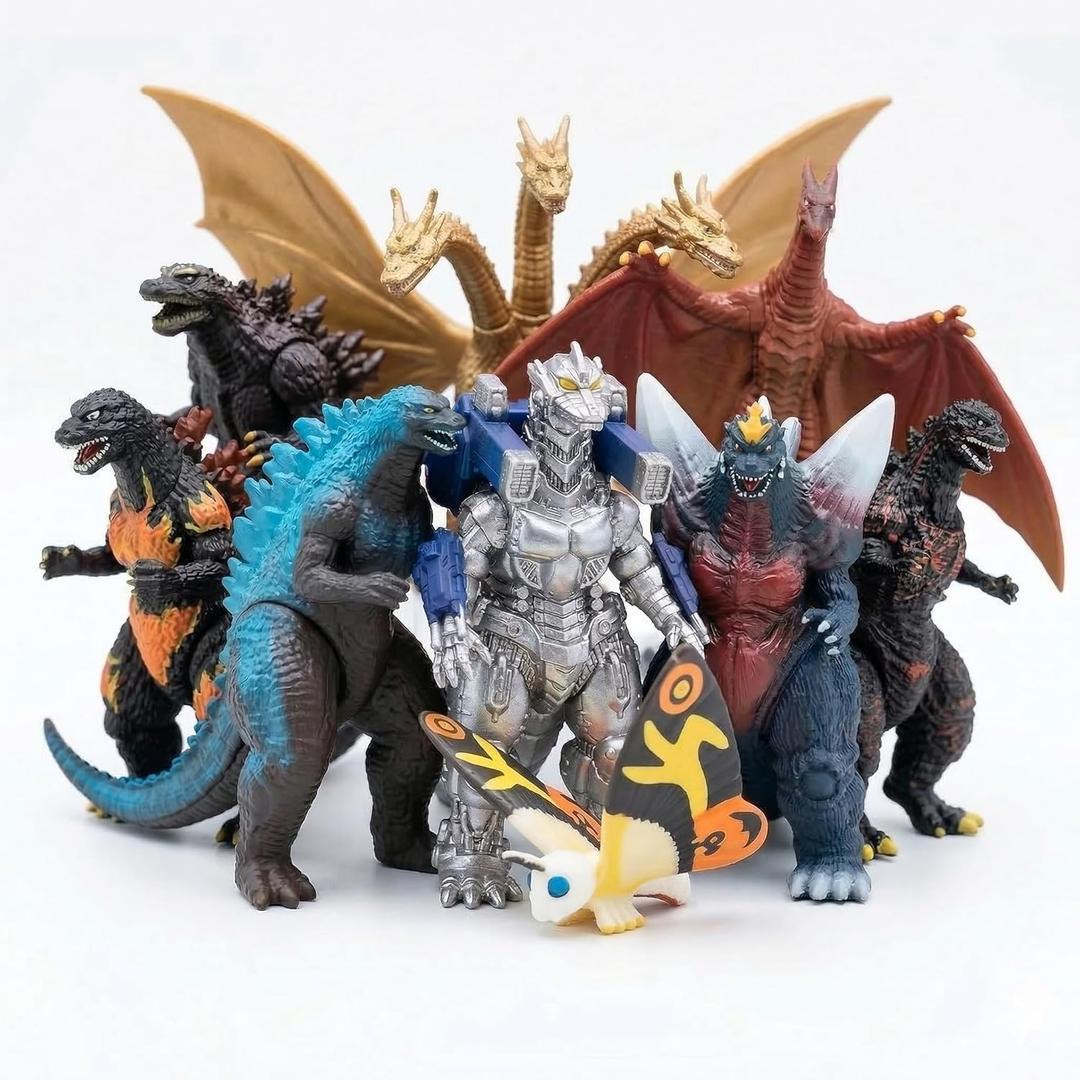 JAYKENIXO 10 Pack Monster Action Figures Set  Mini Dragon Toys, Movable Joints, Collectible Creature Figures for Kids Playset, Party Cake Toppers & Gifts