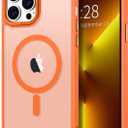 Hython Case for iPhone 13 Pro Case Magnetic Translucent Matte Phone Cases 6.1" [Compatible with MagSafe] Thin Slim Fit Shockproof Bumper Hard Protective Cover for Women Men Girls, Frosted Orange