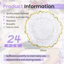 24 Pcs Clear Charger Plates Bulk, 13" Reef Plate Chargers for Dinner, Plastic Floral Decorative Plates for Table Setting, Wedding, Party, Event, Decoration
